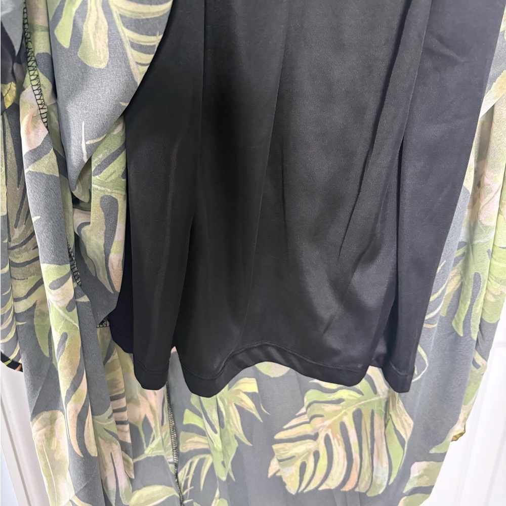 Baltic Born Encinitas Black and Green palm maxi  Dress large - Picture 10 of 13